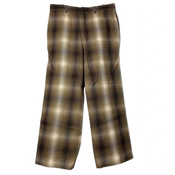 Christian Dior Tartan Wool Plaid Wide Leg Pants - Picture 5 of 12